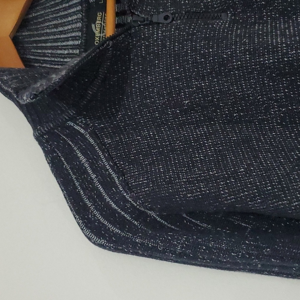 Soft Cotton 3/4 zip Navy/dark gray Ribbed Sweater size L - Picture 4 of 9